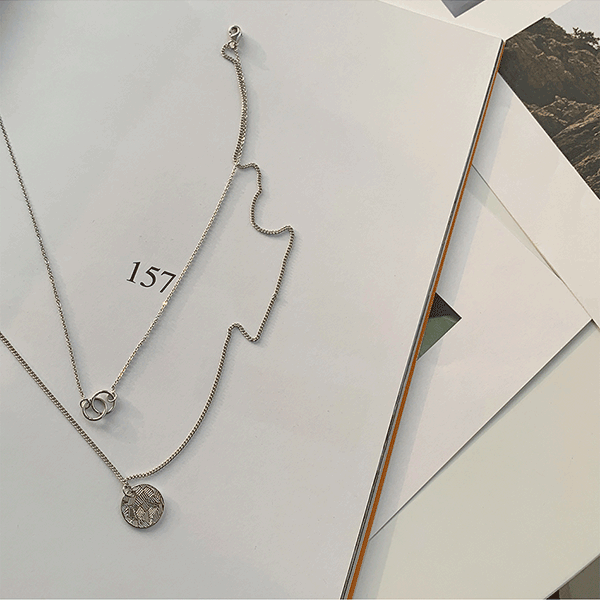 빌리드 레이어드 3줄 목걸이 - necklace