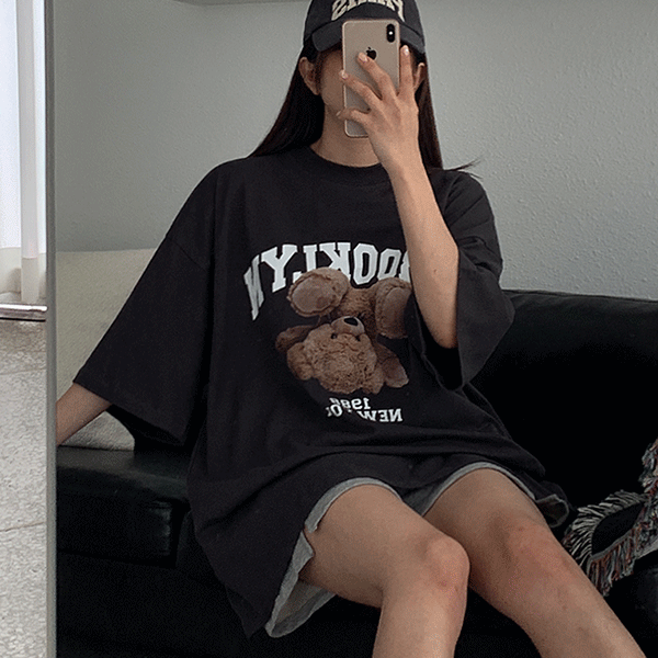[무료배송]거꾸로 1998 곰돌이 베어 박시핏 반팔 티셔츠 - t(남녀공용)